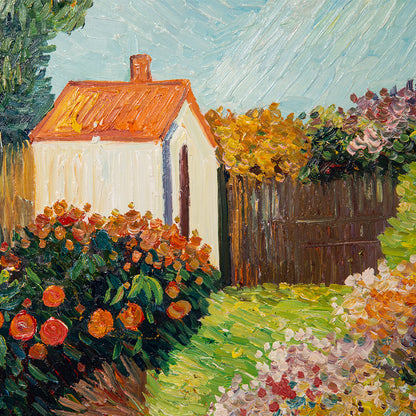 ”Arles Garden“  hand-painted thick oil texture oil painting