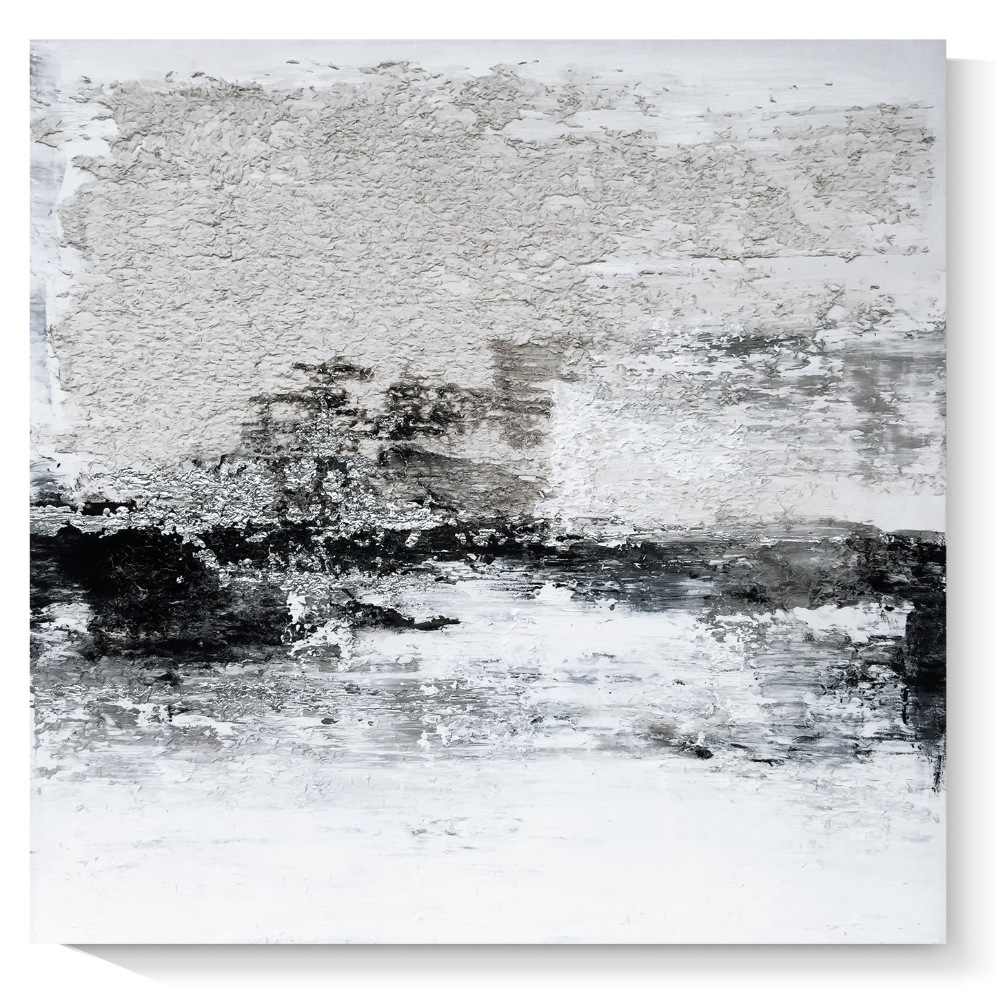 Black, white, and gray abstract hand painting