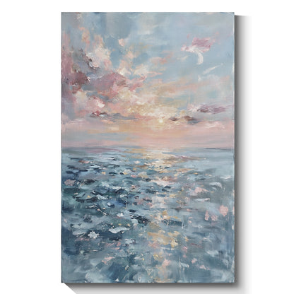 "Flower Sea" modern abstract mural art, hand-painted oil painting.