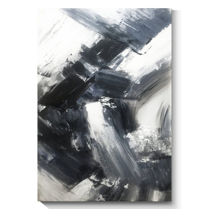 Black, white and gray simple wall art, hand-painted oil painting