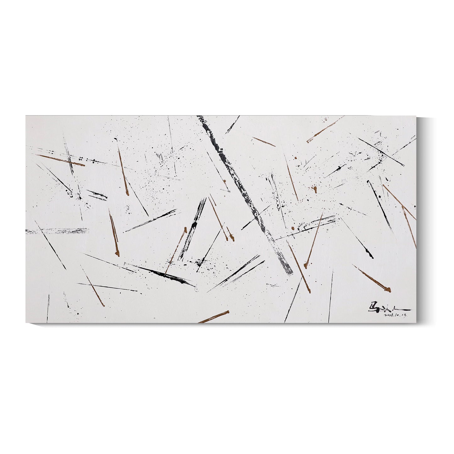 Banner modern abstract wall art, hand-painted oil painting