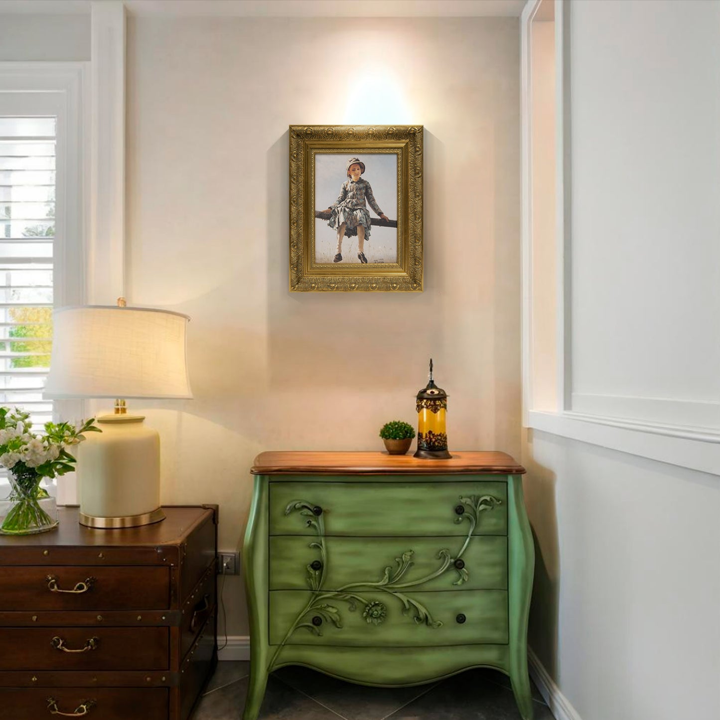 ARTGOW Solid Wood Frame for 8x10 Canvas Paintings, Finished Antique Ornate Gold Canvas Frames for Oil Painting Art Prints, for Home Living Room Wall Decor (Empty Frame Only, No Backboard and Glass)