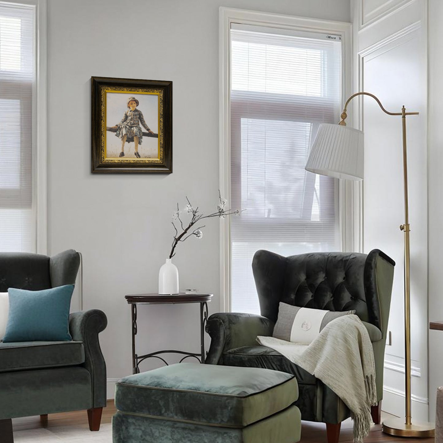 Solid Wood Frame for 8x10 Canvas Paintings, Finished Antique Ornate Black Gold Canvas Frames for Oil Painting Art Prints, for Home Living Room Wall Decor (Empty Frame Only, No Backboard and Glass)