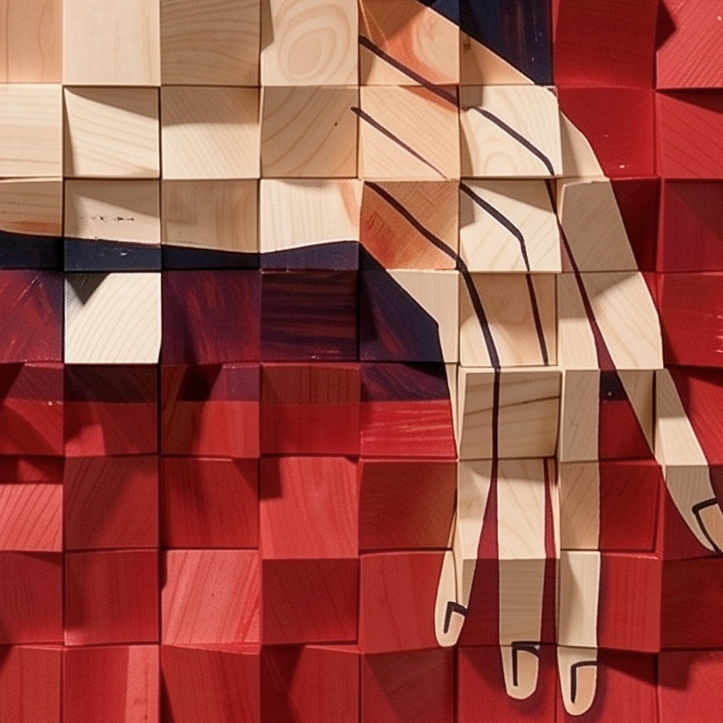 Modern Wooden Wall Art 3D Wood Wall Decor for Living Room:Portrait Thinking