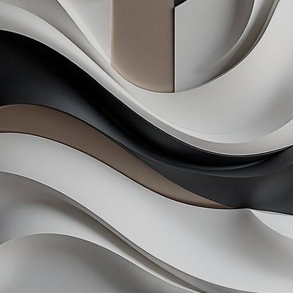 Beige, black and brown wall sculptures, 3D wooden wall art, simple wall-hung home decoration.