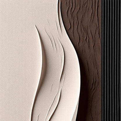 Beige and Brown Black Wall Sculptures, 3D Wood Wall Art, Minimalist Wall Hanging Home Decor