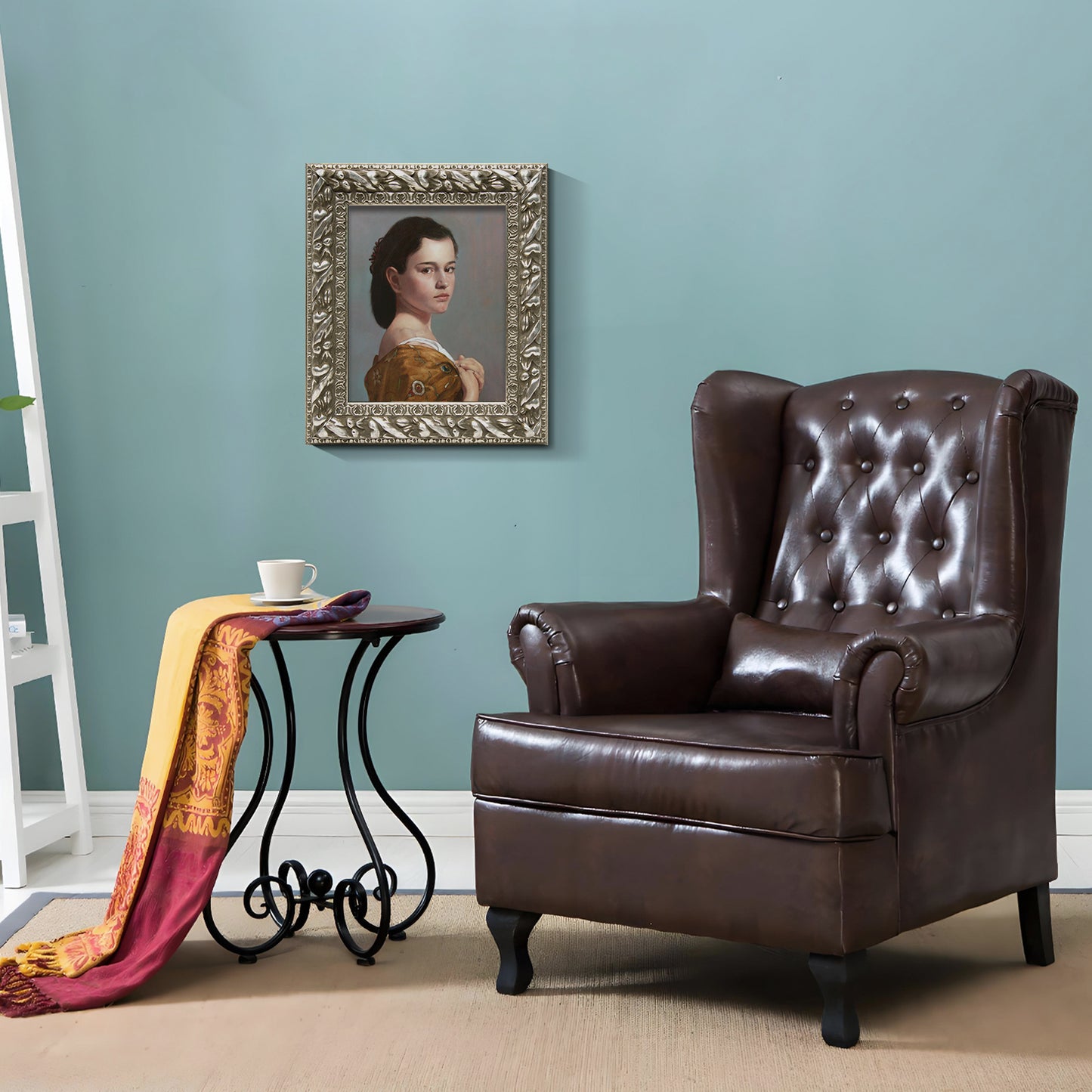 Solid Wood Frame for 8x10 Canvas Paintings, Finished Antique Ornate Retro Silver Canvas Frames for Oil Painting Art Prints, for Home Living Room Wall Decor (Empty Frame Only, No Backboard and Glass)