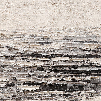 Black and white abstract thick texture painting