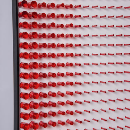 Red Acrylic cylinder installation art