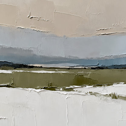 Hand-printed Minimalist Abstract Landscape Oil Painting Wall Art Handmade Canvas Painting