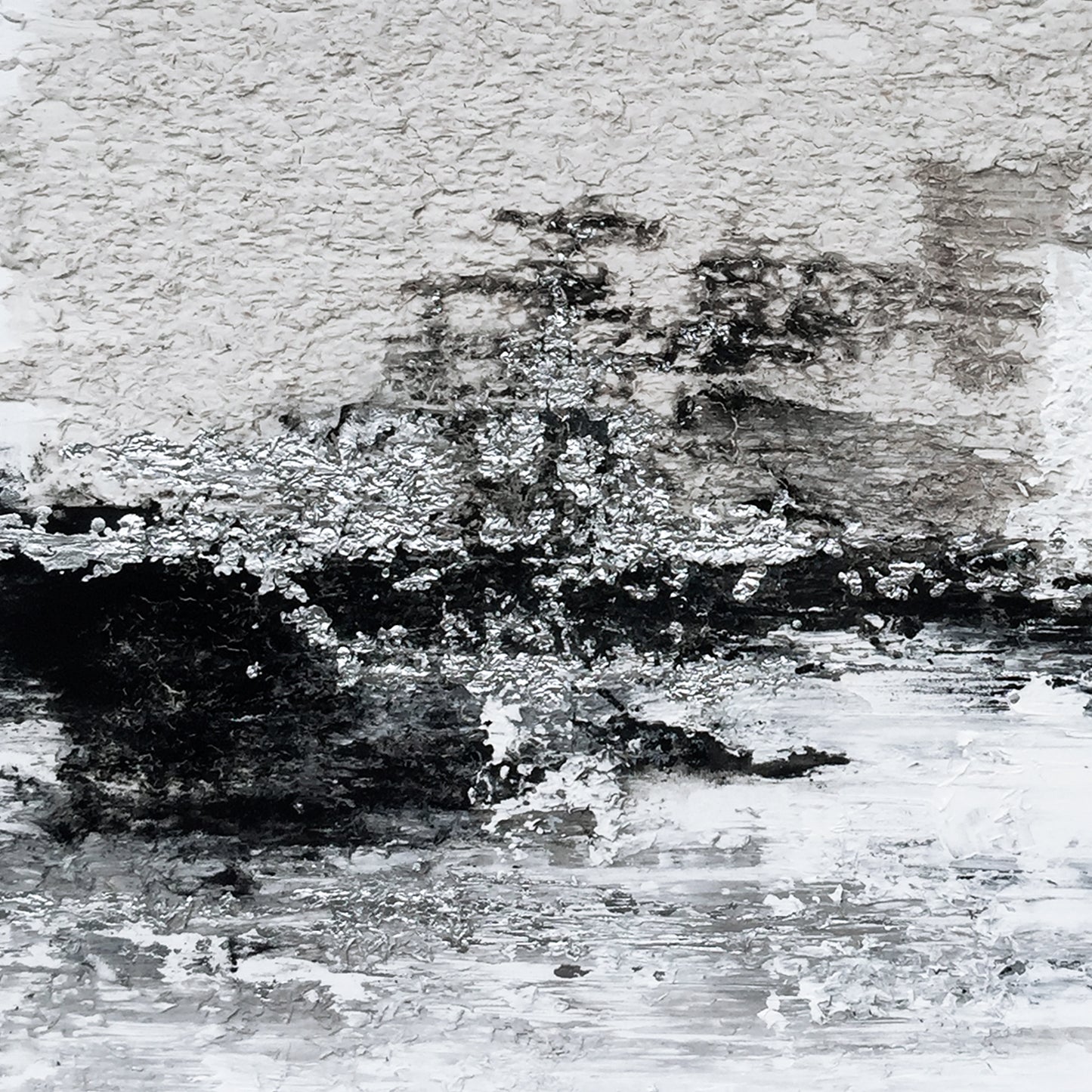 Black, white, and gray abstract hand painting