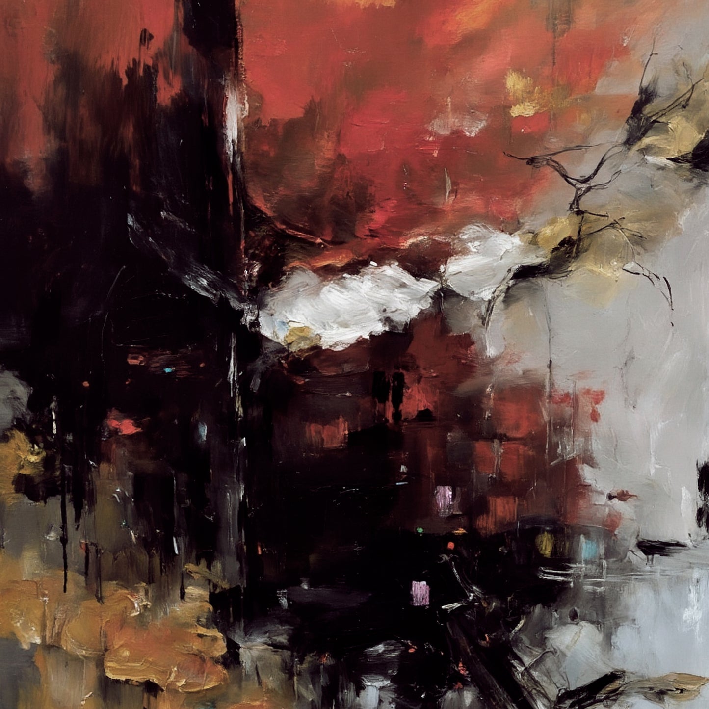 Modern abstract wall art, hand-painted oil painting