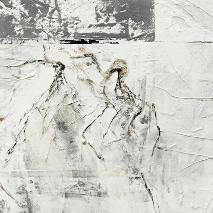 Banner modern abstract wall art, hand-painted oil painting