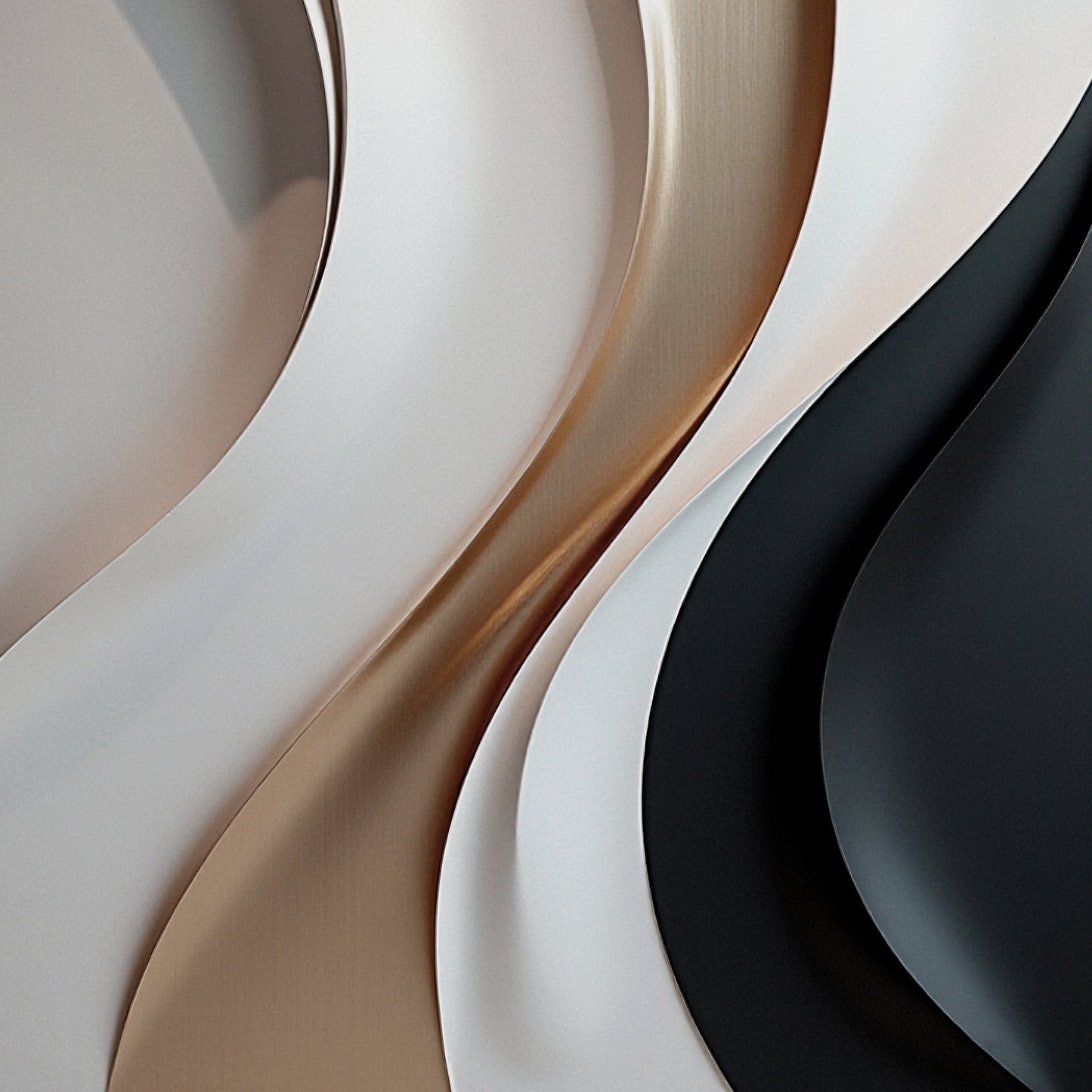 Beige, black and brown wall sculptures, 3D wooden wall art, simple wall-hung home decoration.