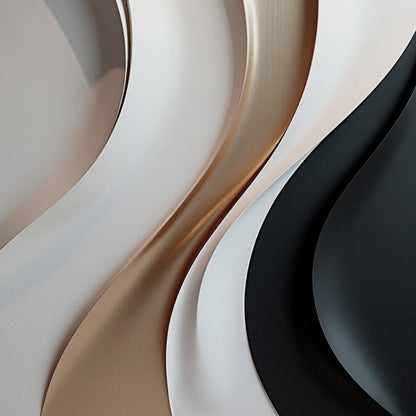 Beige, black and brown wall sculptures, 3D wooden wall art, simple wall-hung home decoration.