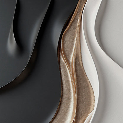 Beige, black and brown wall sculptures, 3D wooden wall art, simple wall-hung home decoration.