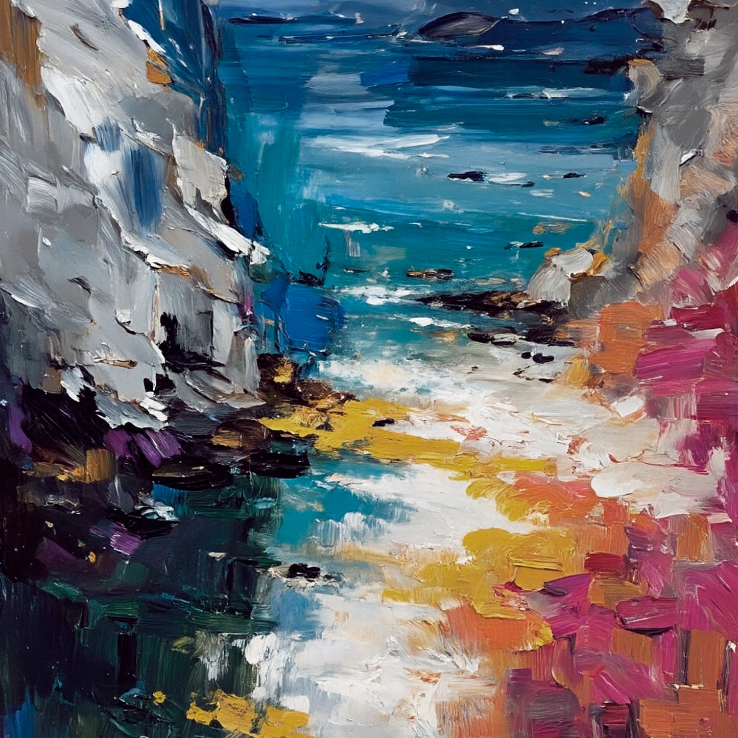 Modern abstract wall art, hand-painted oil painting