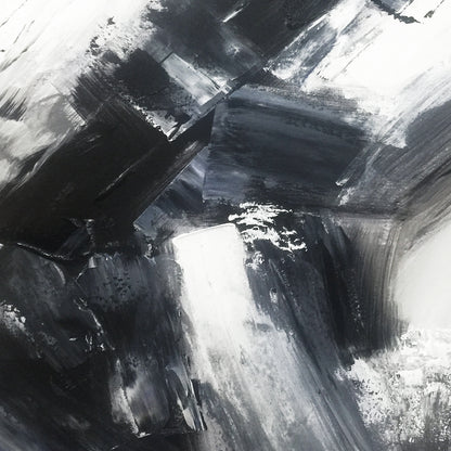 Black, white and gray simple wall art, hand-painted oil painting
