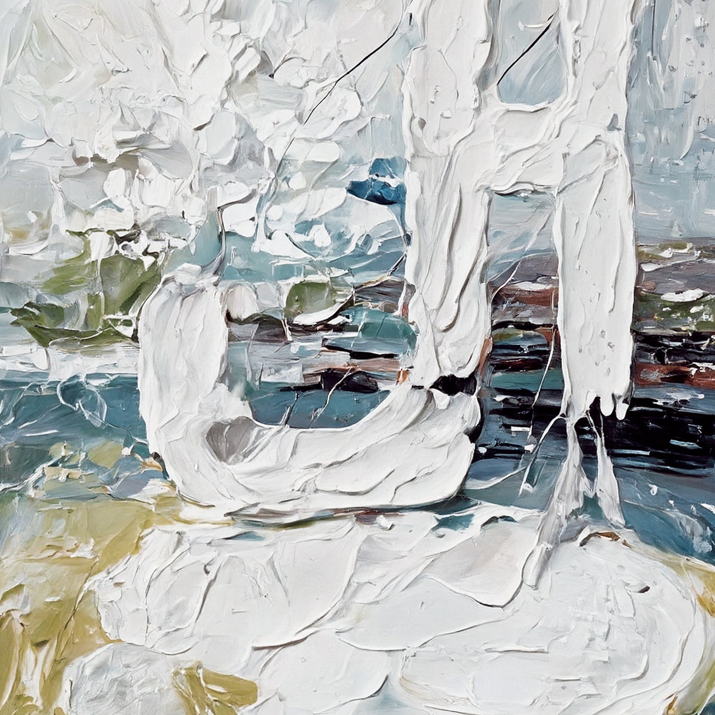 Modern abstract wall art, hand-painted oil painting