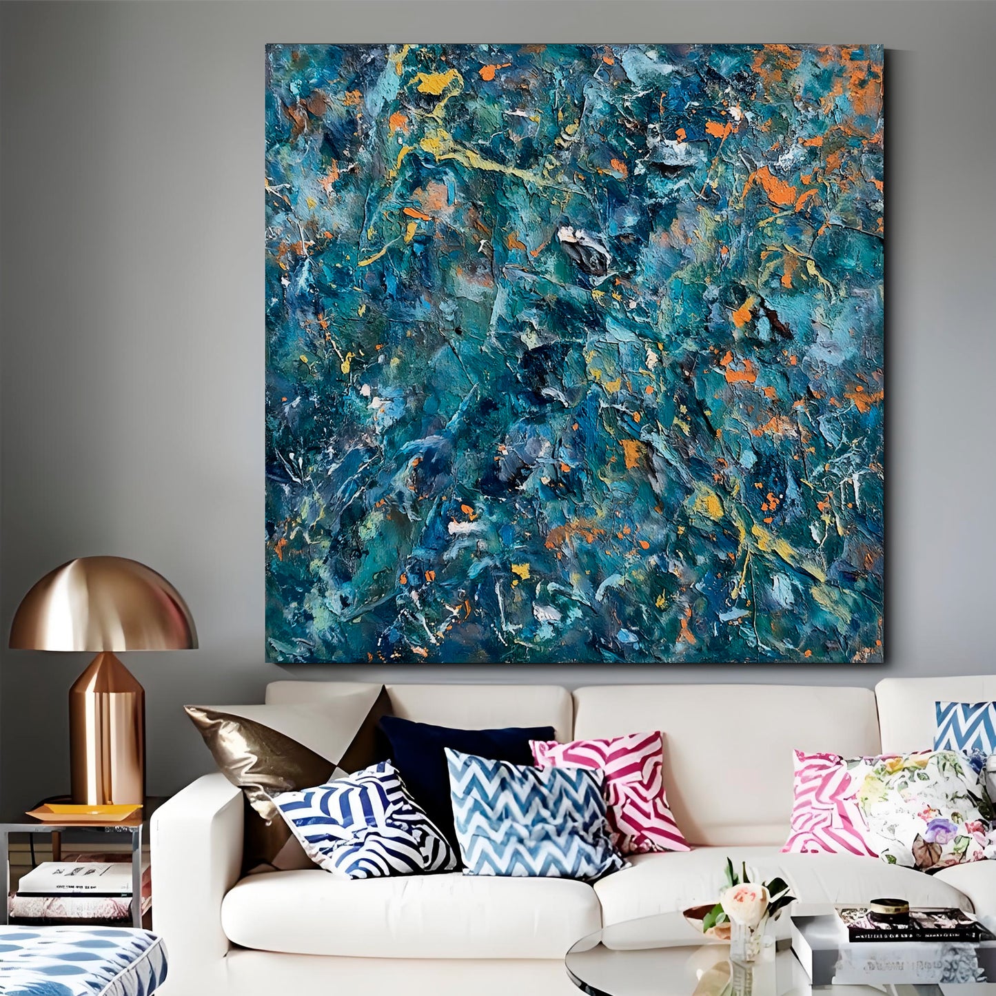 Modern abstract wall art, hand-painted oil painting