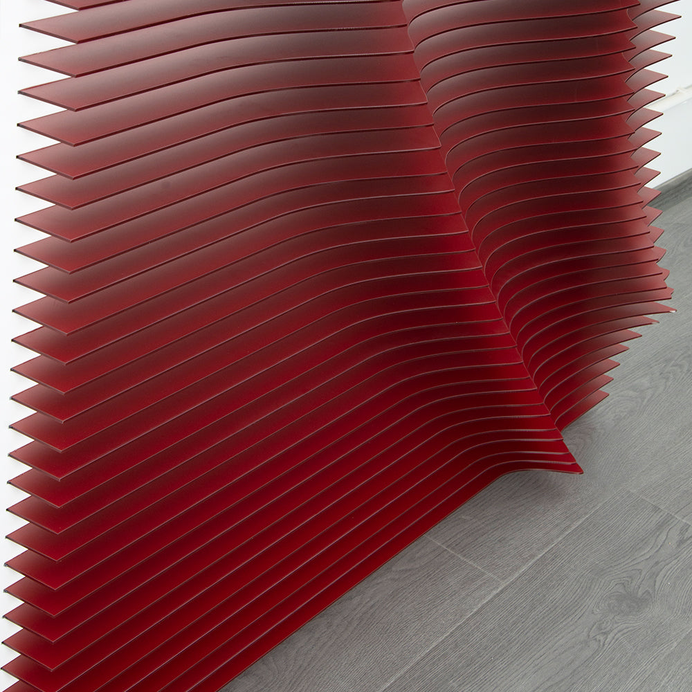 Red and white texture three-dimensional acrylic installation art