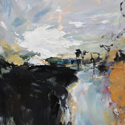 Modern abstract wall art, hand-painted oil painting