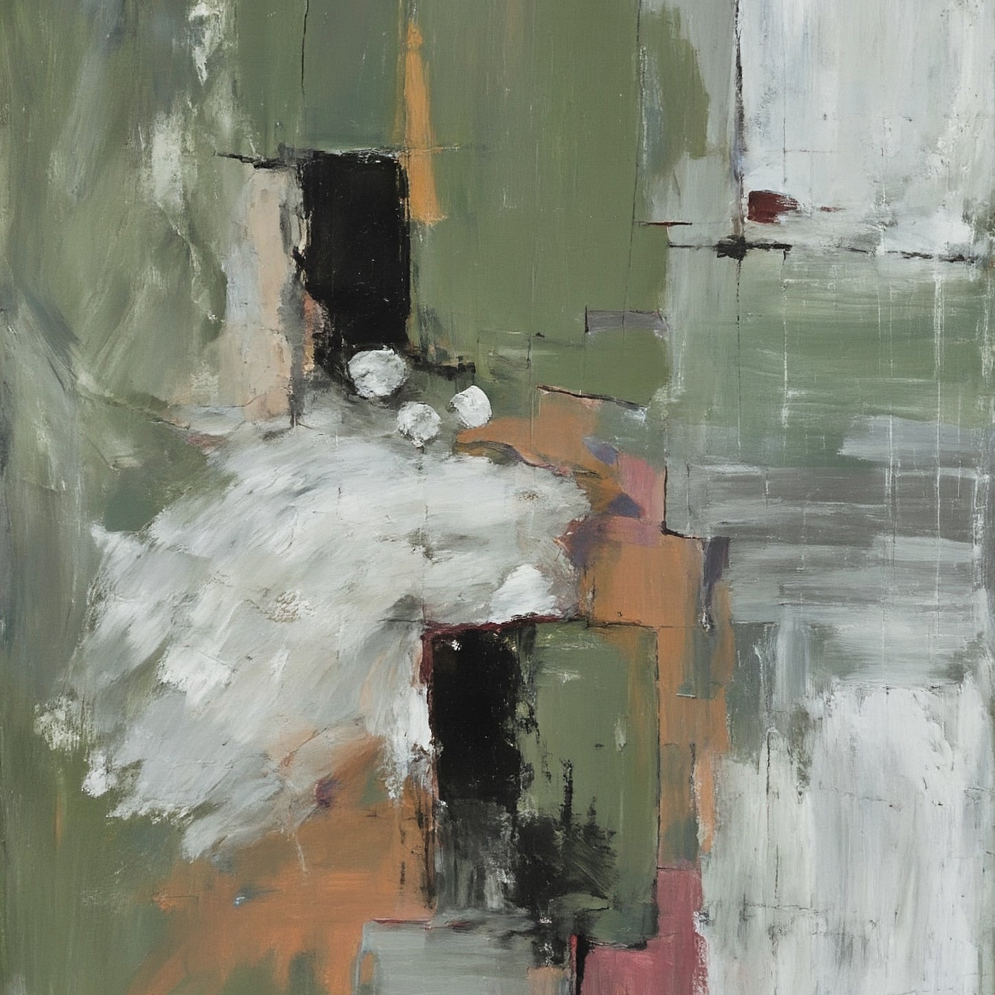 Modern abstract wall art, hand-painted oil painting