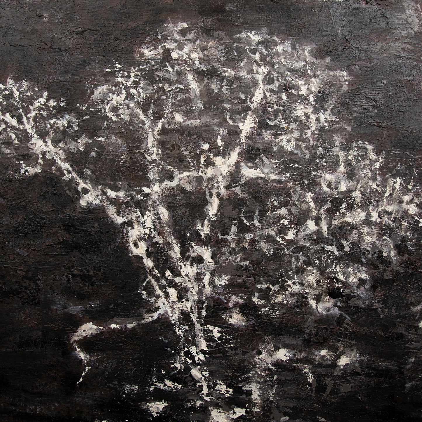 Black abstract wall art, hand-painted oil painting