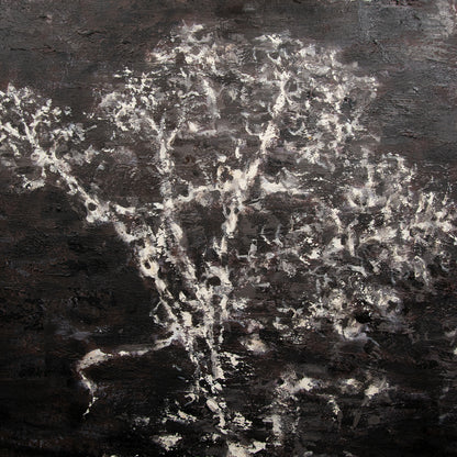 Black abstract wall art, hand-painted oil painting
