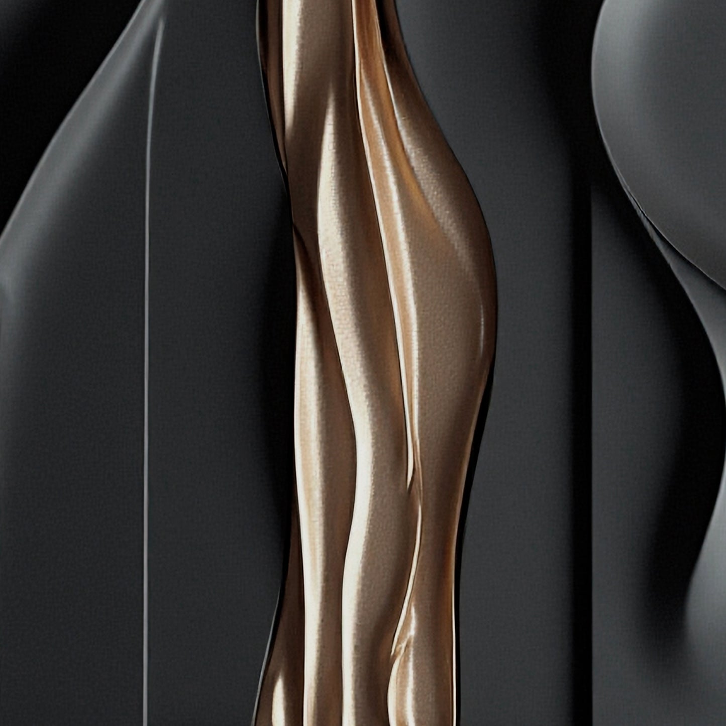 Gray, black and brown wall sculptures, 3D wooden wall art, simple wall decoration.