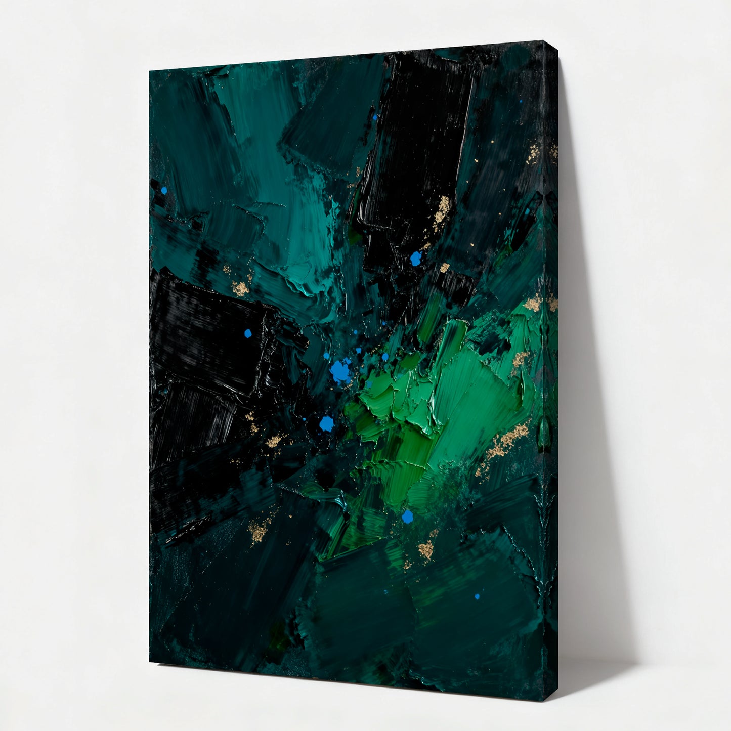 Abstract Oil Painting Wall Art Handmade Canvas Painting, Modern Home Decor Hand Painted: Green
