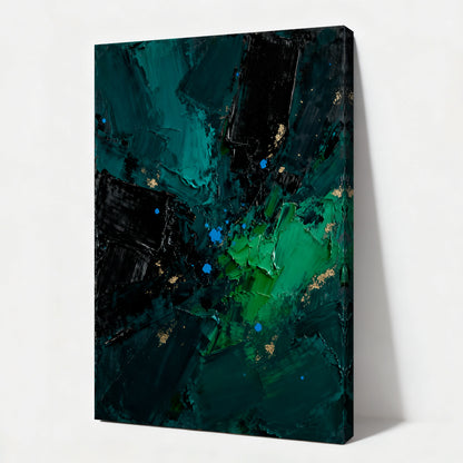 Abstract Oil Painting Wall Art Handmade Canvas Painting, Modern Home Decor Hand Painted: Green