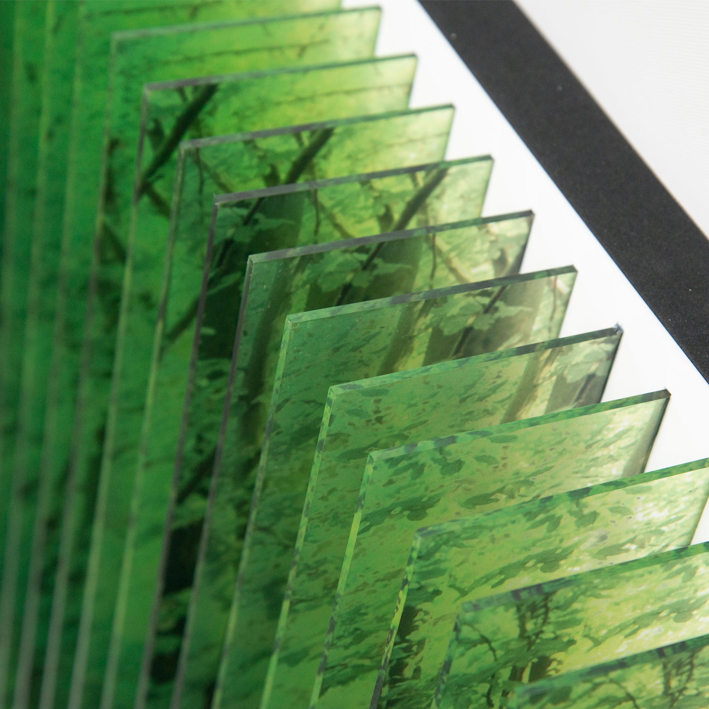 "Green Forest" acrylic wall sculpture, 3D wall art
