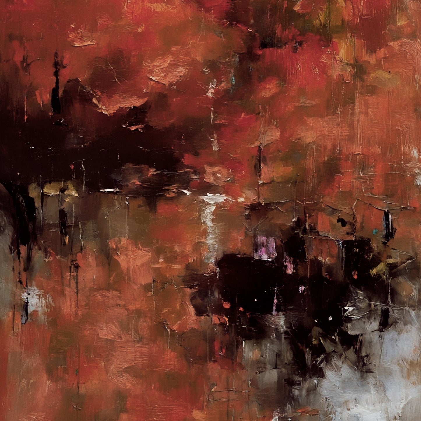 Modern abstract wall art, hand-painted oil painting