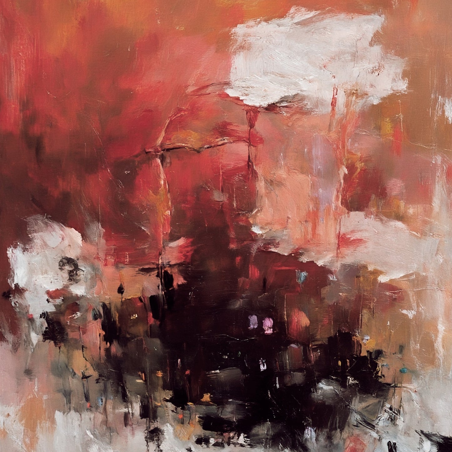 Modern abstract wall art, hand-painted oil painting