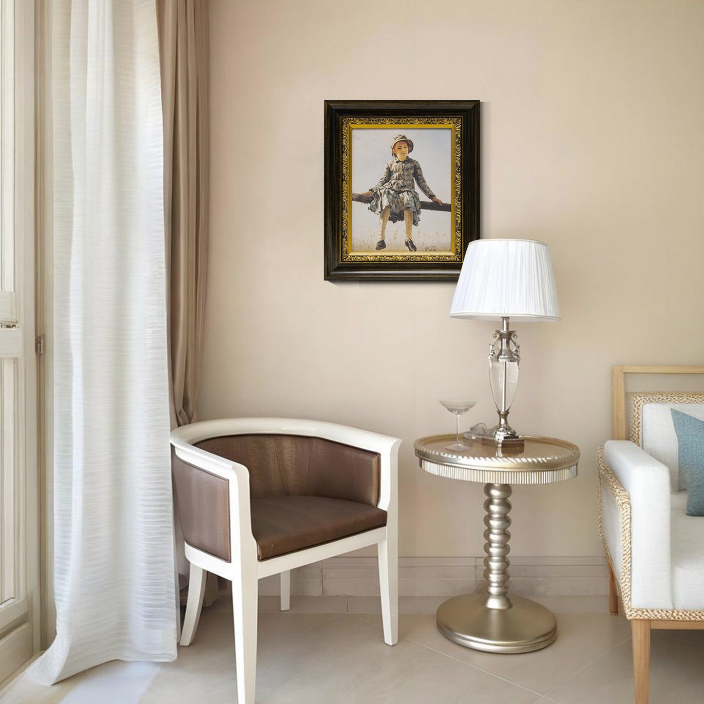 Solid Wood Frame for 8x10 Canvas Paintings, Finished Antique Ornate Black Gold Canvas Frames for Oil Painting Art Prints, for Home Living Room Wall Decor (Empty Frame Only, No Backboard and Glass)