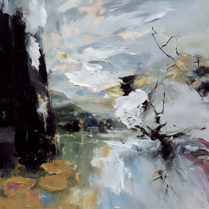 Modern abstract wall art, hand-painted oil painting