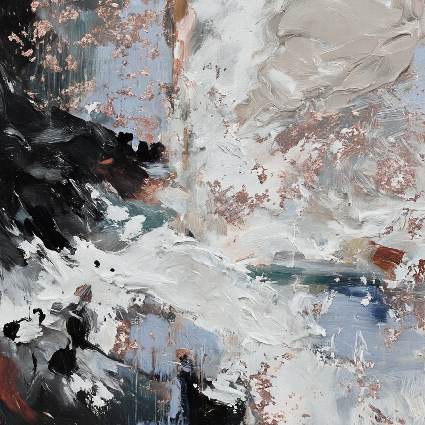 Modern abstract wall art, hand-painted oil painting