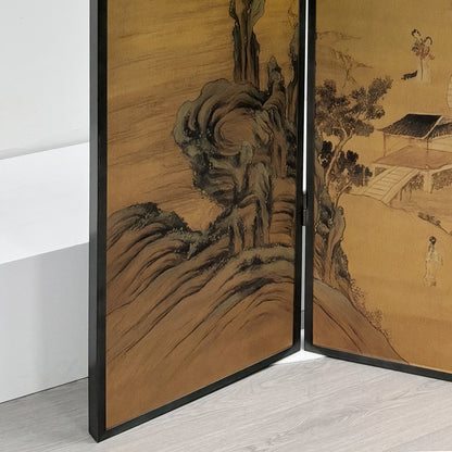 Hand painted wooden screen artwork