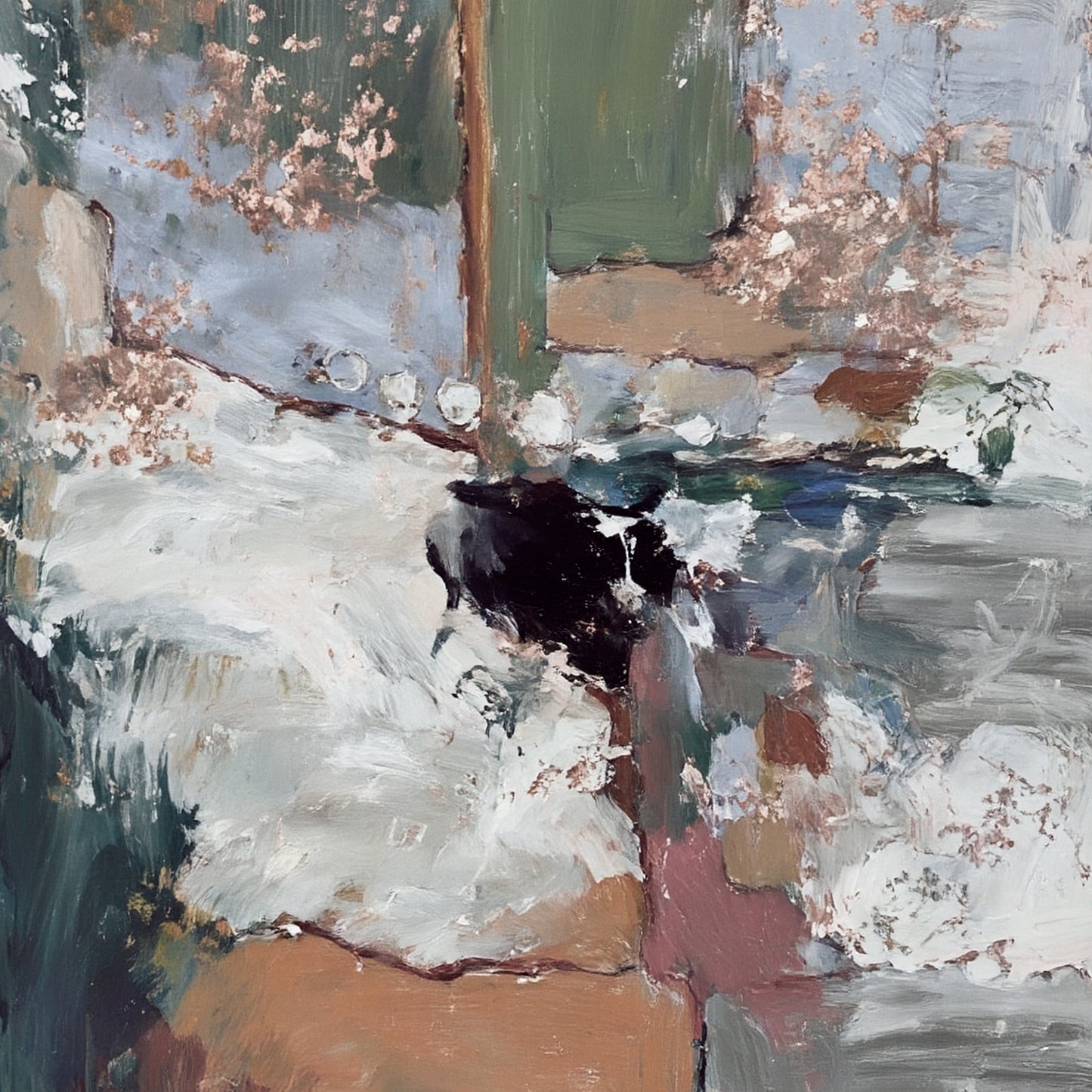 Modern abstract wall art, hand-painted oil painting