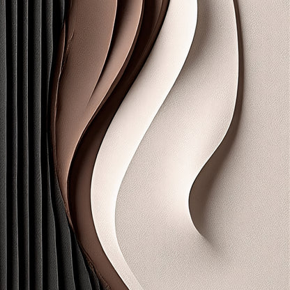 Beige and Brown Black Wall Sculptures, 3D Wood Wall Art, Minimalist Wall Hanging Home Decor