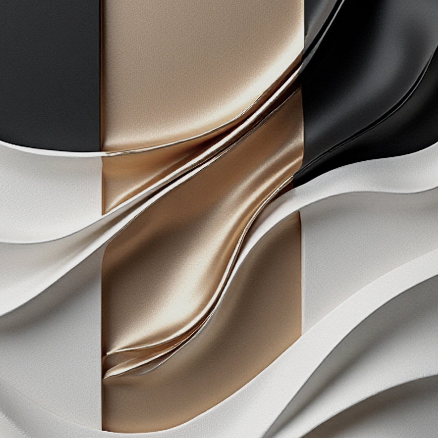 Beige, black and brown wall sculptures, 3D wooden wall art, simple wall-hung home decoration.