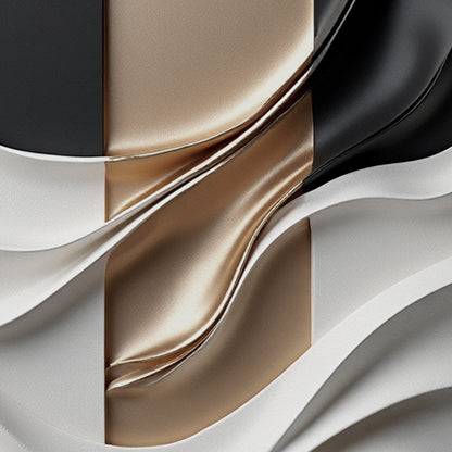 Beige, black and brown wall sculptures, 3D wooden wall art, simple wall-hung home decoration.