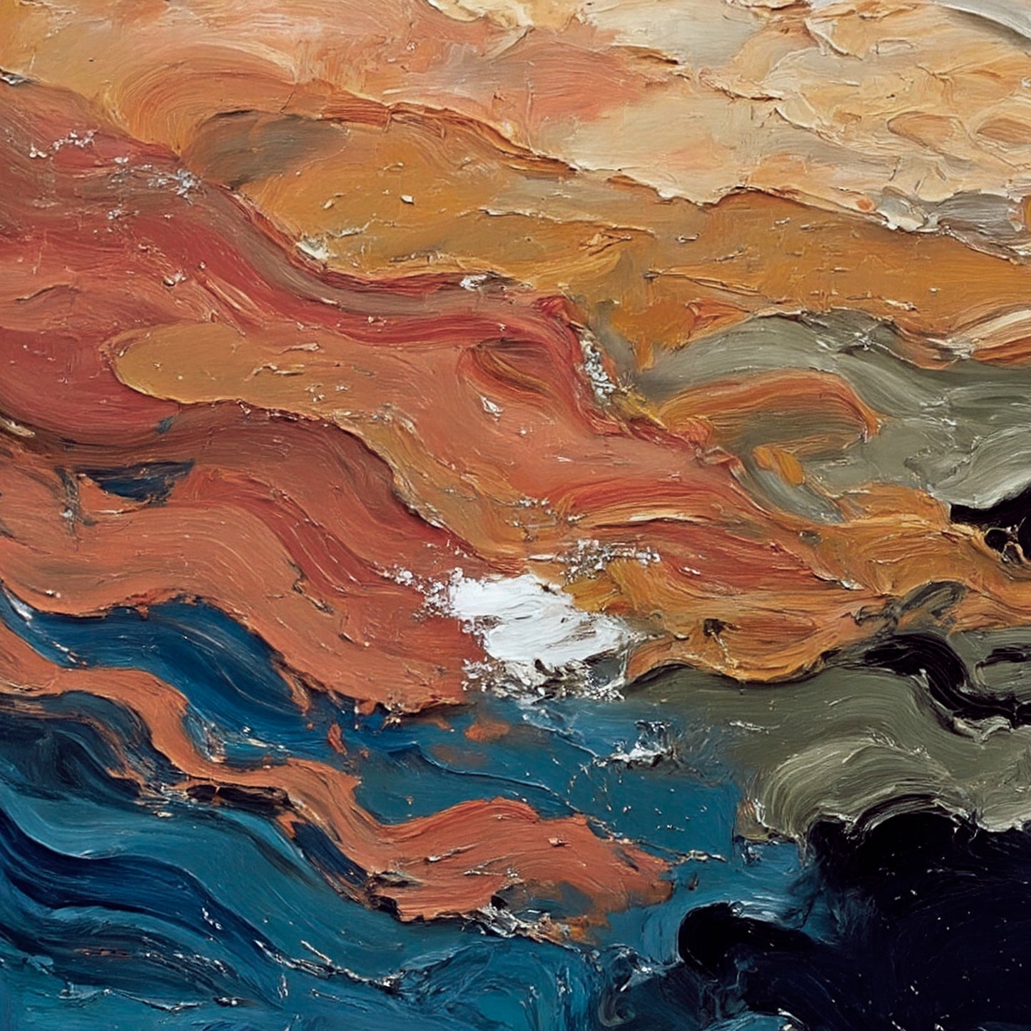 Modern abstract wall art, hand-painted oil painting