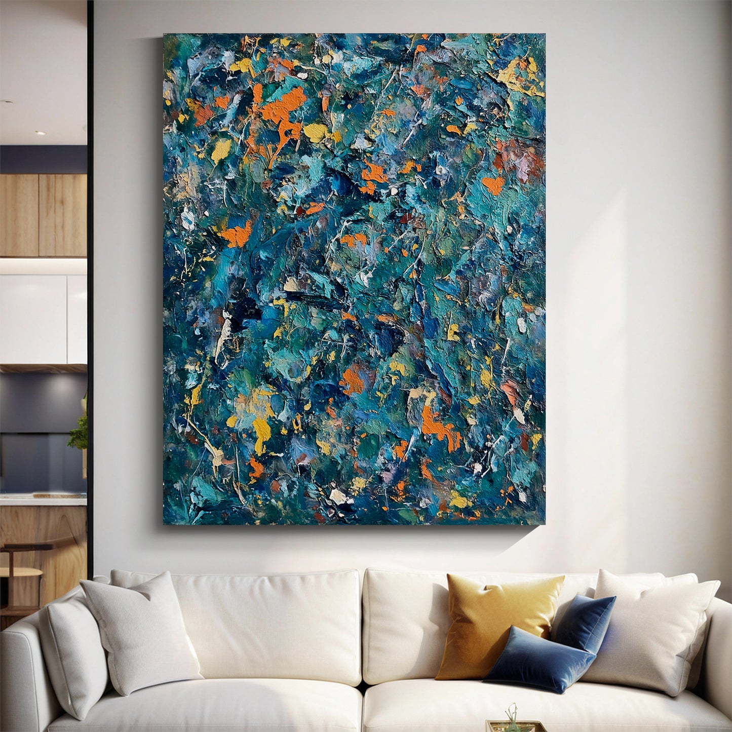 Modern abstract wall art, hand-painted oil painting