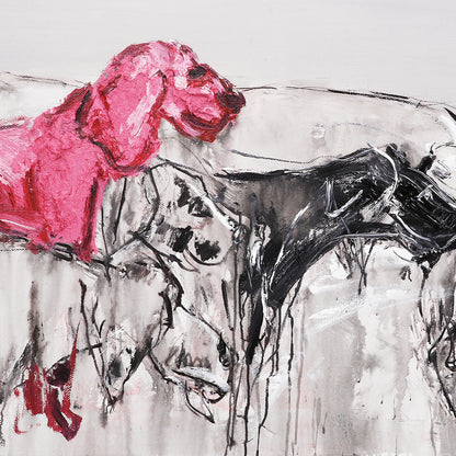 Banner modern abstract wall art, hand-painted oil painting