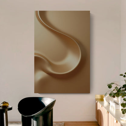 Light brown wall sculpture, 3D wooden wall art, simple wall-mounted home decoration.