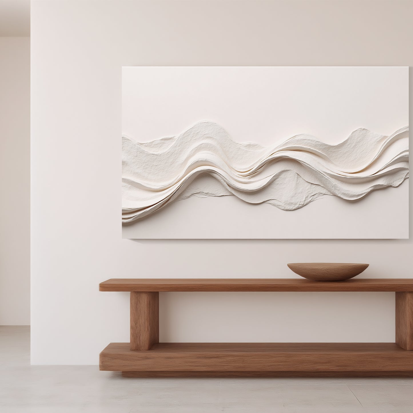 Beige Wall Sculptures, 3D Wood Wall Art, Minimalist Wall Hanging Home Decor