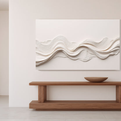 Beige Wall Sculptures, 3D Wood Wall Art, Minimalist Wall Hanging Home Decor