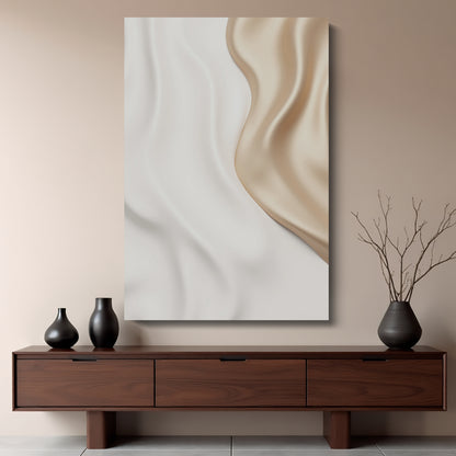Beige and white wall sculptures, 3D wooden wall art, simple wall-mounted home decoration.
